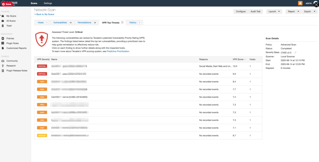 Nessus scanning tool