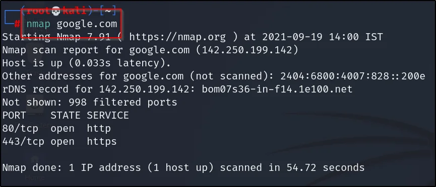 nmap standard scan