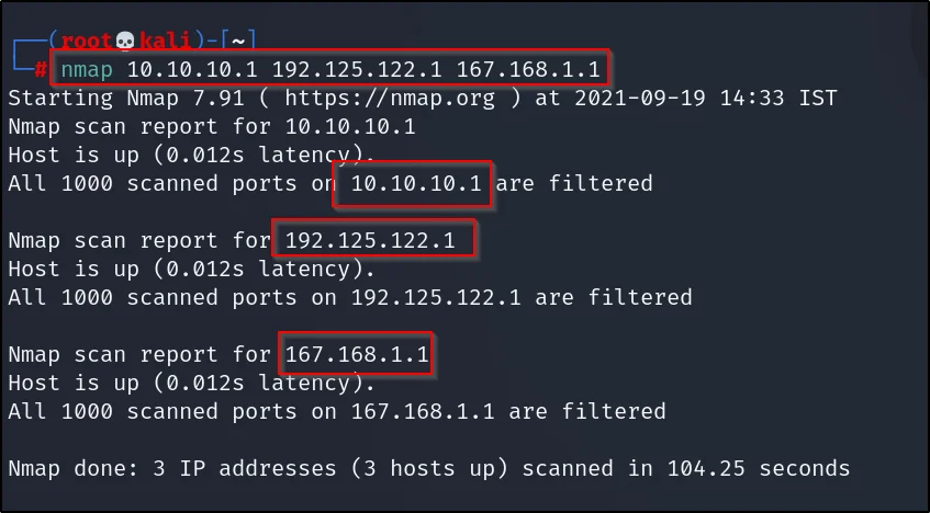 specific IP scan 