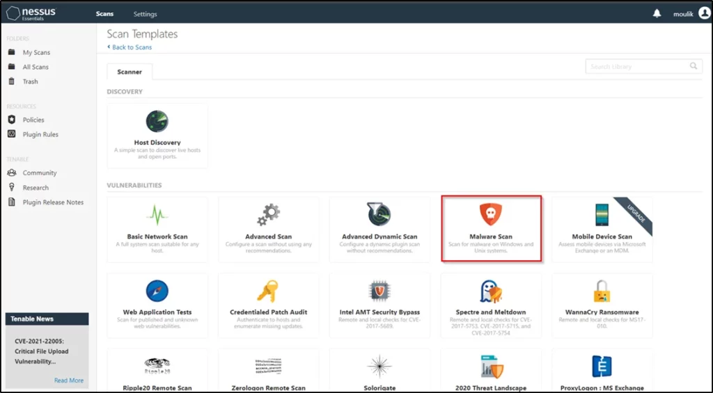 nessus vulnerability scanning 