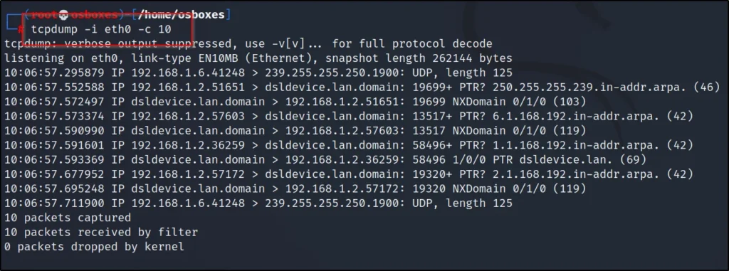 tcpdump commands