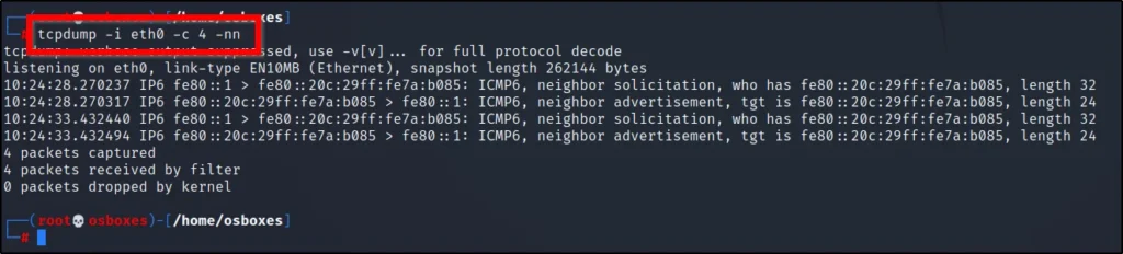 tcpdump command