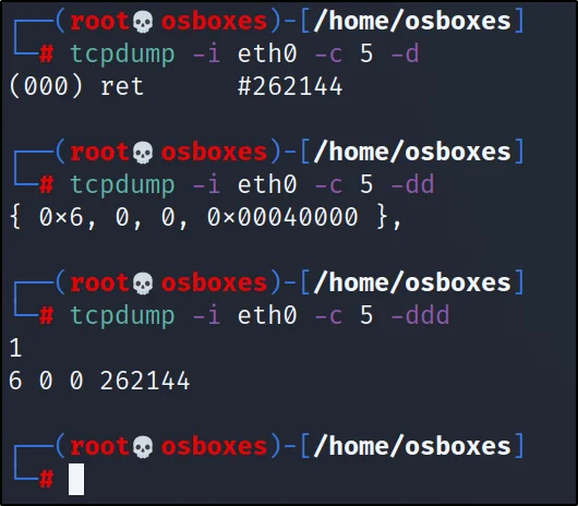 tcpdump command