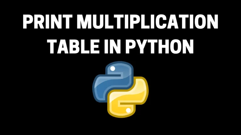 multiplication table in python